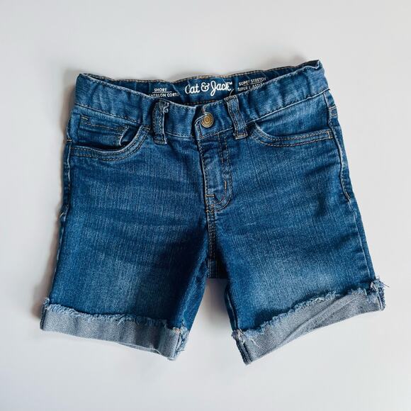 🛍️4 for $20🛍️ Cat & Jack Toddler Shorts Size 4T Denim Casual Shorts Adjustabl - Picture 1 of 9